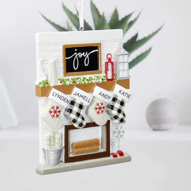 Personalized Christmas Stockings Ornament - Ceramic Fireplace Hanging Decor - image 1