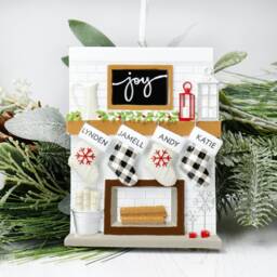 Personalized Christmas Stockings Ornament - Ceramic Fireplace Hanging Decor - thumbnail 2