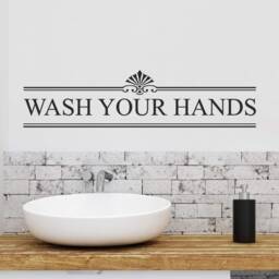 Wash Your Hands Decal, Bathroom Wall Stickers, Decals, Decor, Art