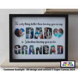 Dad Grandad Photo Word Art Personalised Custom Picture Framed Family A4 A3 Print Unique Handmade Grandpa Husband Birthday Gift - thumbnail 2
