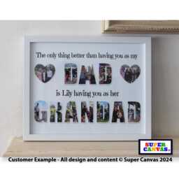 Dad Grandad Photo Word Art Personalised Custom Picture Framed Family A4 A3 Print Unique Handmade Grandpa Husband Birthday Gift - thumbnail 3
