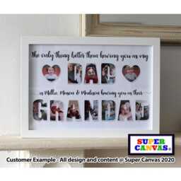 Dad Grandad Photo Word Art Personalised Custom Picture Framed Family A4 A3 Print Unique Handmade Grandpa Husband Birthday Gift - thumbnail 1
