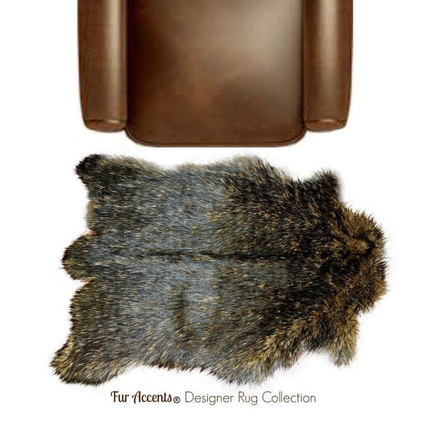 Handmade Faux Fox Fur Rug - Shaggy Deer Shape Accent