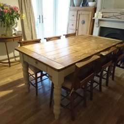 Victorian Reclaimed Pine Farmhouse Dining Table - 4Ft Bespoke Sizes Made To Order - Chairs & Benches Available Separately - thumbnail 4
