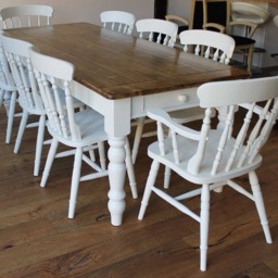 Victorian Reclaimed Pine Farmhouse Dining Table - 4Ft Bespoke Sizes Made To Order - Chairs & Benches Available Separately - thumbnail 3