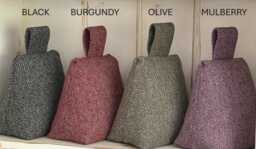 "Diamond Tweed Door Stops 100% Pure Wool 5 Colour Choices Country Style ""From The Mills" - thumbnail 1