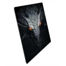 Intense Dragon Gaze Fantasy Creature Canvas Print For Home & Office Wall Decor - Digital Art - thumbnail 1