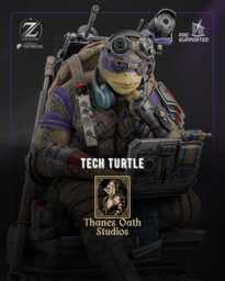 Tech Turtle - Ninja Sewer Warrior Bo Staff Genius Donatello Resin Figure 16K - thumbnail 1