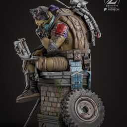 Tech Turtle - Ninja Sewer Warrior Bo Staff Genius Donatello Resin Figure 16K - thumbnail 4