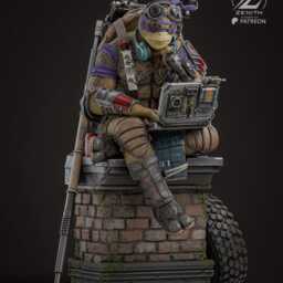 Tech Turtle - Ninja Sewer Warrior Bo Staff Genius Donatello Resin Figure 16K - thumbnail 3