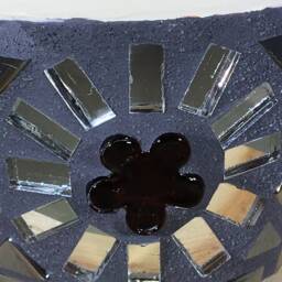 Ceramic Tile Mosaic Plant Pot Flower Planter For Window Sill, Desk - Small - thumbnail 4