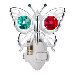 24K Gold Plated Butterfly Handcrafted Luxury Night Light Decorated Swarovski Crystals Bedroom Bathroom Kids Room Gift Premium Decor - thumbnail 2