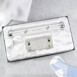 Personalised It's A Girl/Boy Silver Plated Certificate Holder Gift Boxed. New Born Gift. Baby Birth & Stand - thumbnail 4