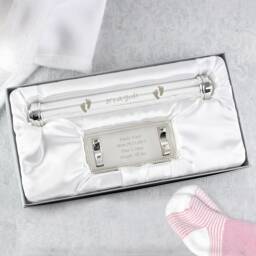Personalised It's A Girl/Boy Silver Plated Certificate Holder Gift Boxed. New Born Gift. Baby Birth & Stand - thumbnail 2