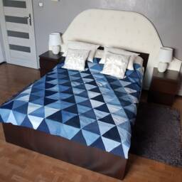 2 Denim Jeans Quilt Patchwok, Patchwork Denim, Denim Bedcover, Bedcover Patchwork, Upcycled, Scrap Fabric, Bedspread, Vintage - thumbnail 4