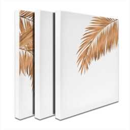 Gold Leaf Trio Canvas Print, Botanical Triptych Wall Art - thumbnail 3