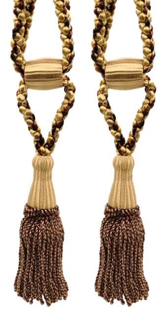 "D??copro Curtain & Drapery Tassel Tieback, Adjustable Cord Length, Length 5 1/2"", Spread 24" - image 1