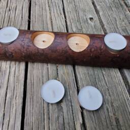 10 Tealight - Hard Maple- Rustic Wood Candleholder- One Of A Kind- Thick Live Edge Hardwood - thumbnail 4