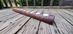 10 Tealight - Hard Maple- Rustic Wood Candleholder- One Of A Kind- Thick Live Edge Hardwood
