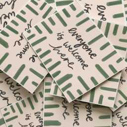 Everyone Is Welcome Here Print - Sage Green Wall Art Prints, Decor, Bedroom Living Room Art - thumbnail 3