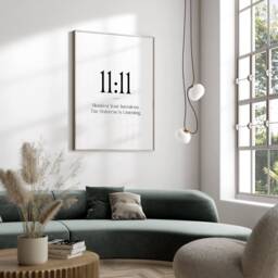 1111 Print - Angel Numbers Number Poster Minimalist Decor Spiritual Bedroom Wall Art Trendy Prints Affirmation - thumbnail 1