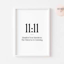 1111 Print - Angel Numbers Number Poster Minimalist Decor Spiritual Bedroom Wall Art Trendy Prints Affirmation - thumbnail 3