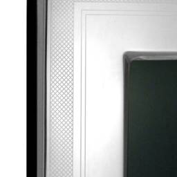"sterling Silver Photo Frame Hatch Border Mahogany Finished Wooden Back 5"" X 3.5" - thumbnail 2