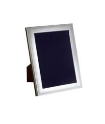 "sterling Silver Photo Frame Hatch Border Mahogany Finished Wooden Back 5"" X 3.5"