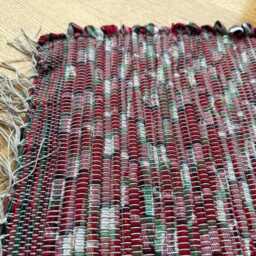 "Red Rug, Cotton 35 1/2"" L X 26" - thumbnail 2