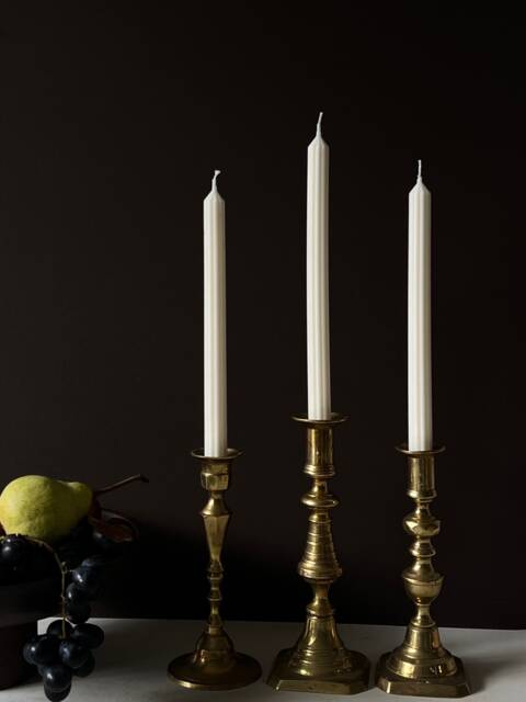 Thin Ribbed Taper Candles Decorative Soy Wax Dinner Candles - image 1