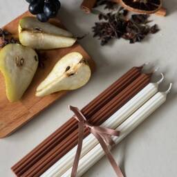 Thin Ribbed Taper Candles Decorative Soy Wax Dinner Candles - thumbnail 3