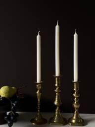 Thin Ribbed Taper Candles Decorative Soy Wax Dinner Candles - thumbnail 1