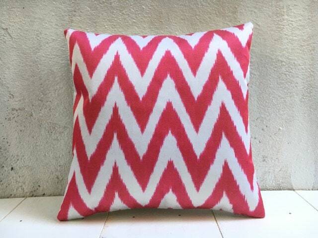 Silk Ikat Pillow Cover, Handwoven Cushion, Modern Home Decor - 16x16 - image 1