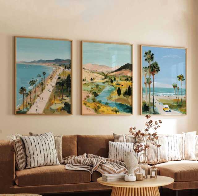 Set Of 3 California Posters, Usa Wall Art Prints, Travel Poster Set, Coastal Landscape Nature Adventure Posters - image 1