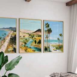 Set Of 3 California Posters, Usa Wall Art Prints, Travel Poster Set, Coastal Landscape Nature Adventure Posters - thumbnail 3