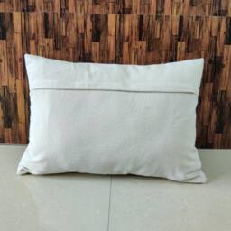 Boho Embroidered Pillow Cover Cream, Rust, Teal, & Mustard Cushion - 14 X 20 Inches - thumbnail 4