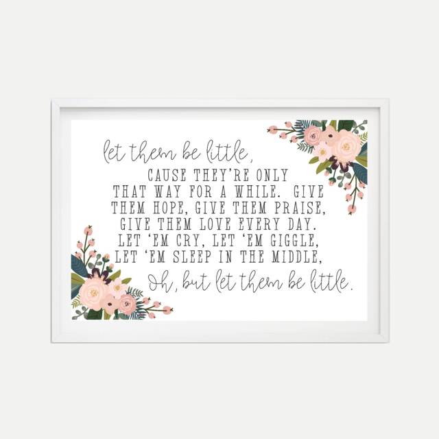 Let Them Be Little Nursery Decor Sign Template - Wall Art Set, Printable Decor, Diy, Digital - image 1