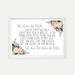 Let Them Be Little Nursery Decor Sign Template - Wall Art Set, Printable Decor, Diy, Digital - thumbnail 1
