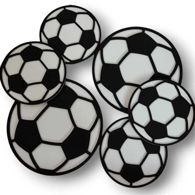Wooden Football Wall Art - Footballs Decal Stickers Theme Bedroom Decor Soccer - image 1