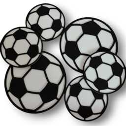 Wooden Football Wall Art - Footballs Decal Stickers Theme Bedroom Decor Soccer - thumbnail 1