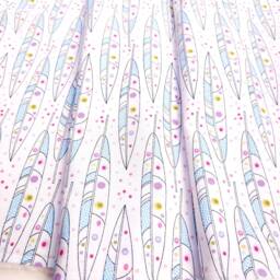 Baby Blanket - Luxurious Cotton & Plush Newborn Nursery, Stroller, Car Rainbow Feathers Cream - thumbnail 3