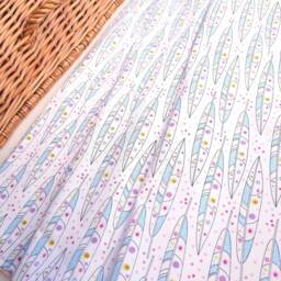 Baby Blanket - Luxurious Cotton & Plush Newborn Nursery, Stroller, Car Rainbow Feathers Cream - thumbnail 2