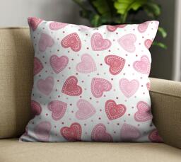Romantic Pink Hearts Cushion Cover, Throw Pillow. 18