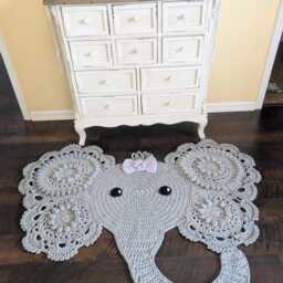 Crochet Elephant Rug, Nursery Decor, Photo Prop - thumbnail 4