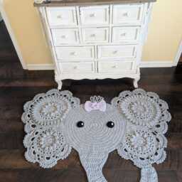 Crochet Elephant Rug, Nursery Decor, Photo Prop - thumbnail 2
