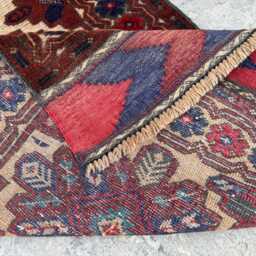 2'1x14'2 Afghan Runner Rug - Extra Long Hand-Knotted Wool Turkmen , Oriental Tribal Floral Design Kitchen Hallway - thumbnail 4