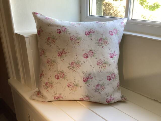 Cushion Covers in Peony & Sage Sweet Peas Roses - image 1