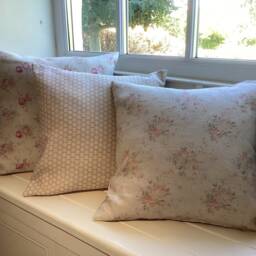 Cushion Covers in Peony & Sage Sweet Peas Roses - thumbnail 4