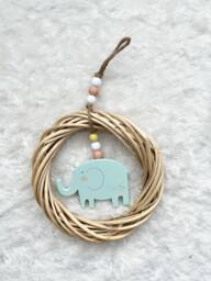 Elephant Nursery Decor - Safari Theme Wall Hangings Child's Playroom Plaques Jungle Unisex New Baby Gift - thumbnail 1