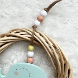 Elephant Nursery Decor - Safari Theme Wall Hangings Child's Playroom Plaques Jungle Unisex New Baby Gift - thumbnail 3